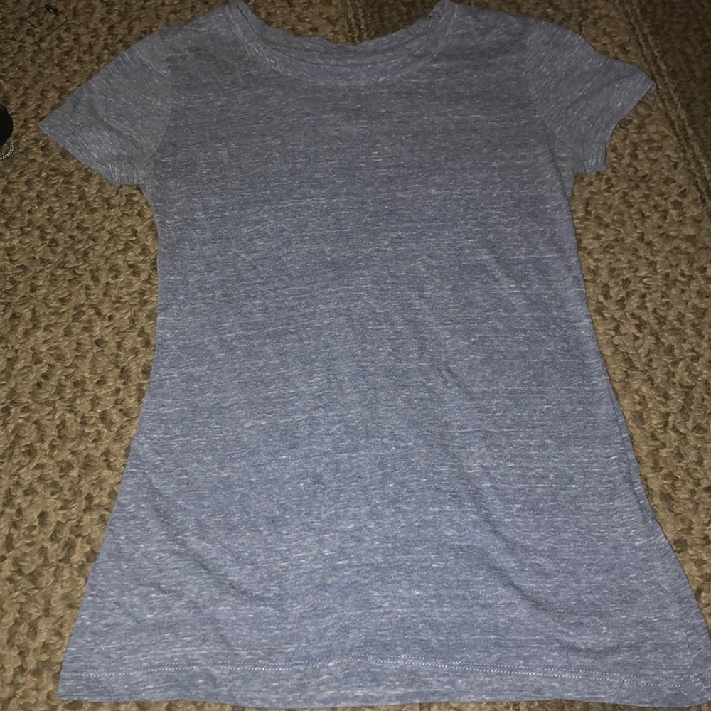 Blue, short sleeved t-shirt, tightish material